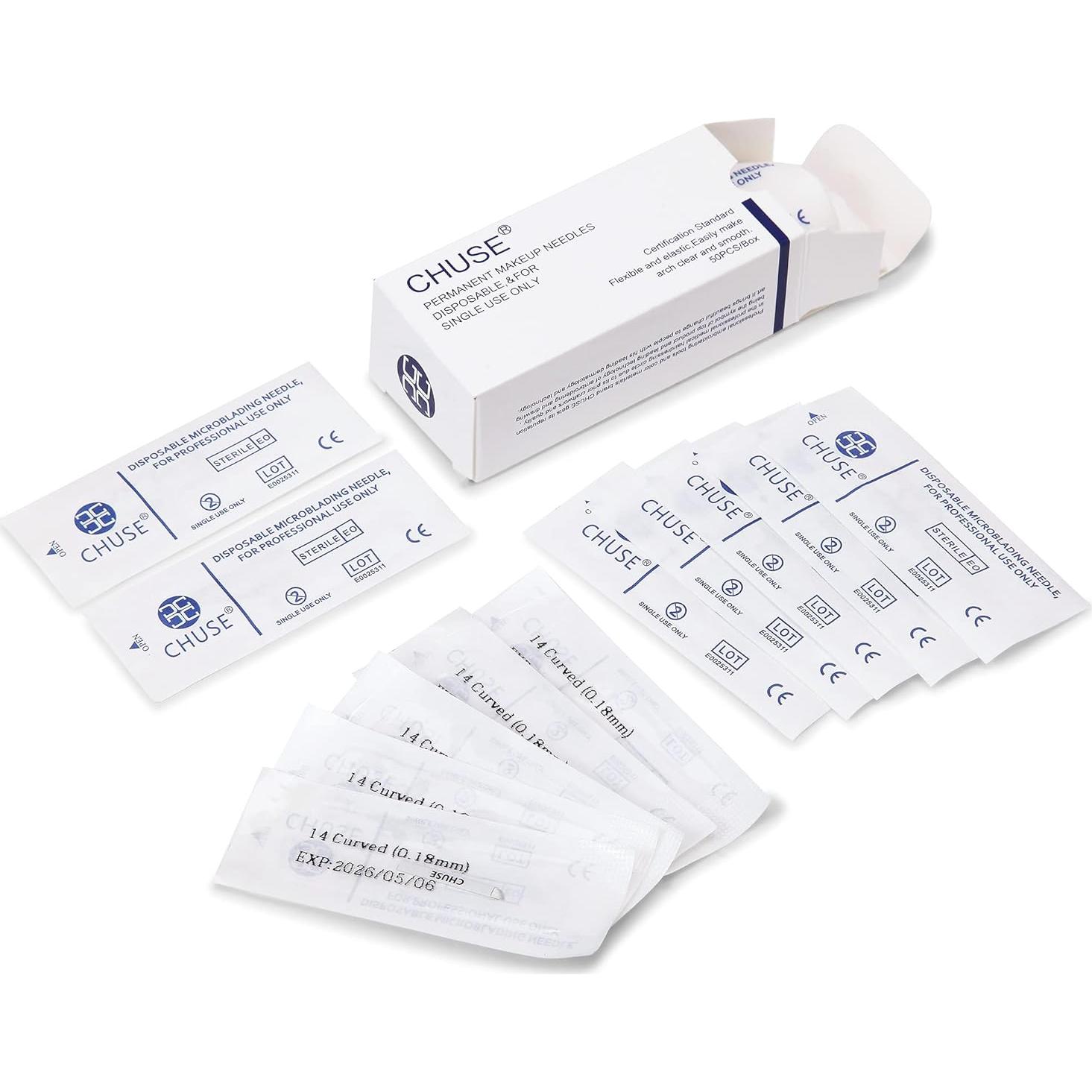 Microblades CHUSE 14 Curvado 0.18mm - 50 Piezas Estériles