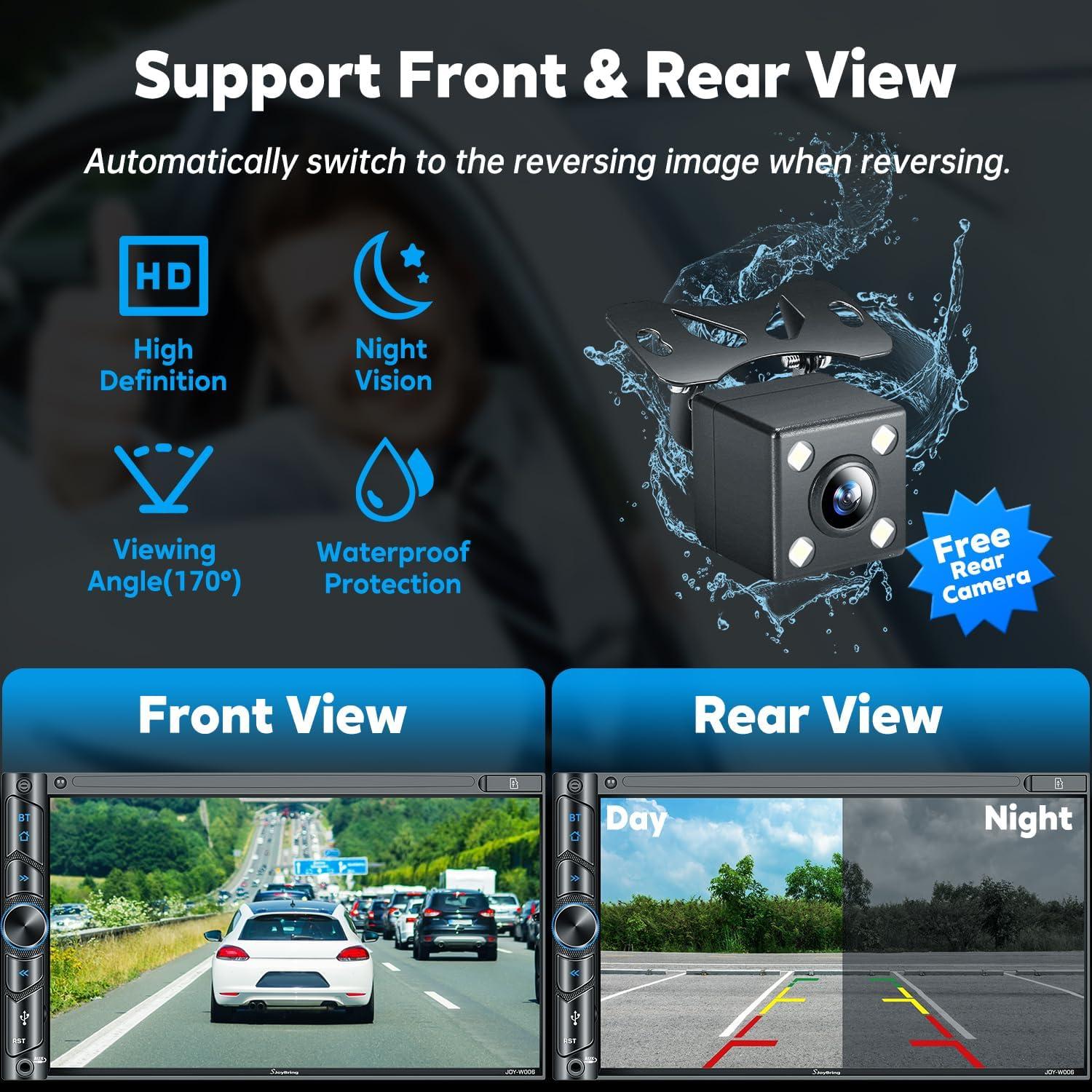 Estéreo de Coche Doble Din SJOYBRING con Carplay y Android Auto