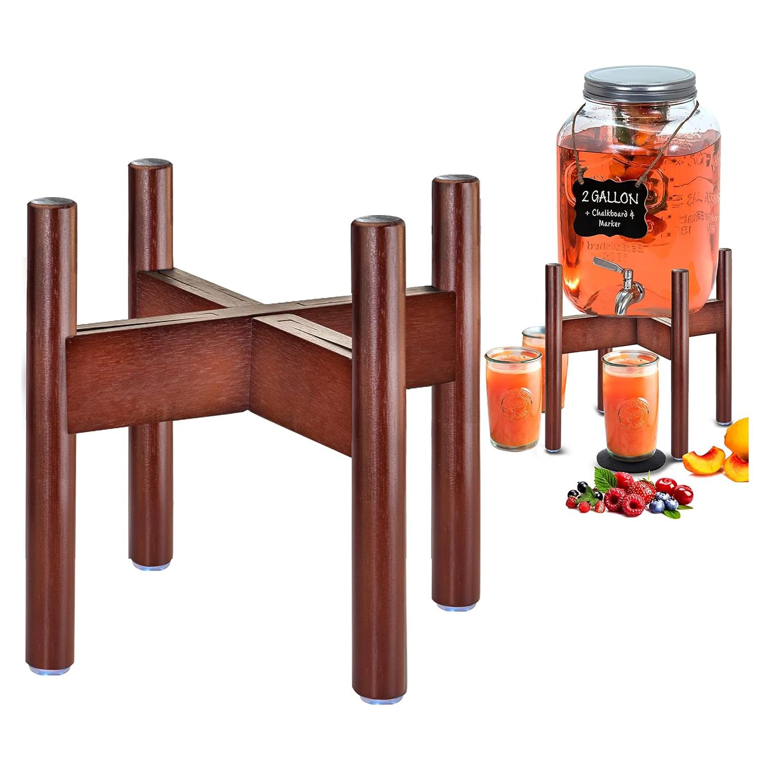 Soporte Ajustable para Dispensador de Bebidas ZPirates - Madera Oscura