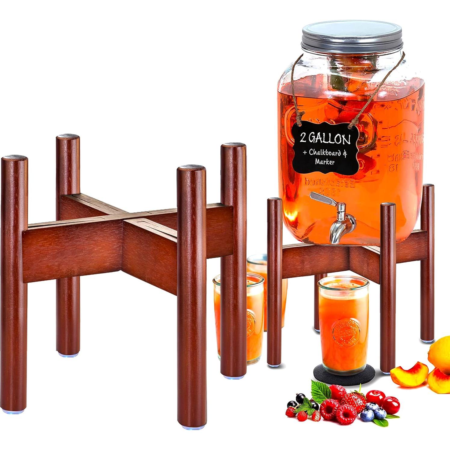 Soporte Ajustable para Dispensador de Bebidas ZPirates - Madera Oscura