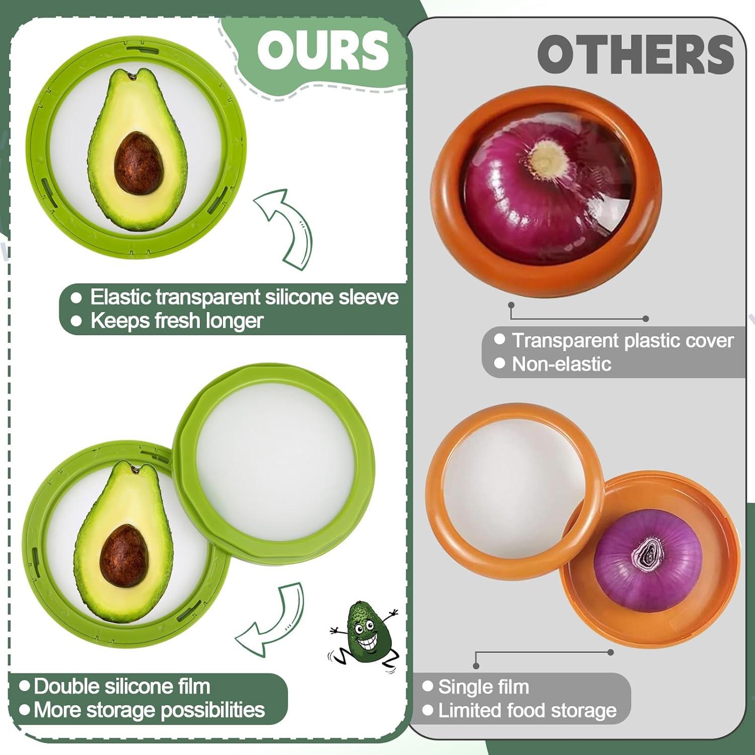 4 Contenedores de Almacenamiento de Silicona Yomarket para Frutas