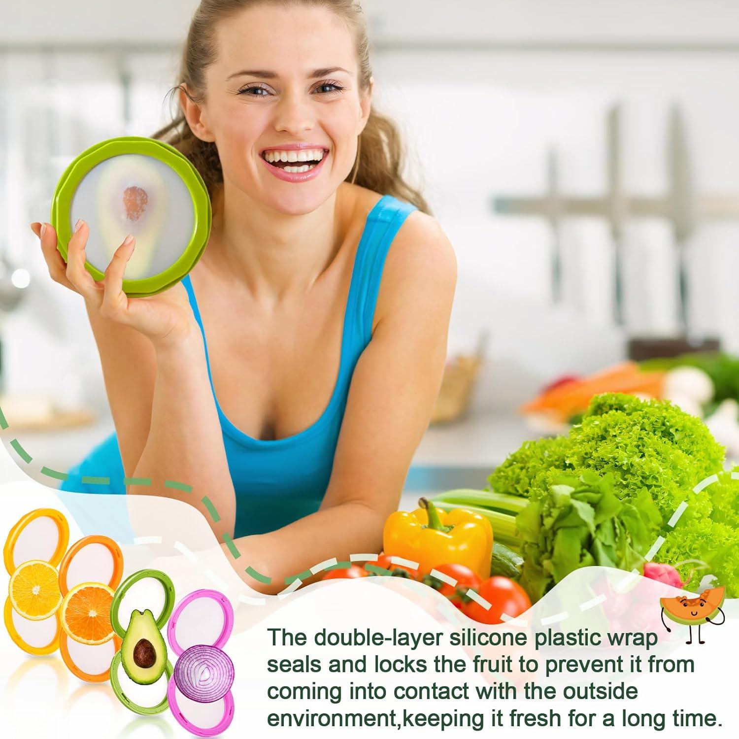 4 Contenedores de Almacenamiento de Silicona Yomarket para Frutas