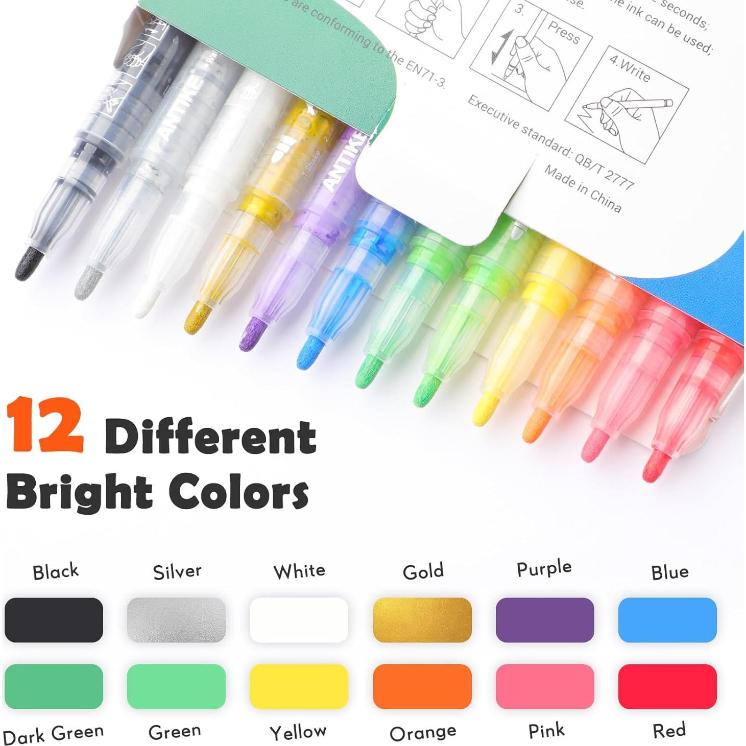 Kit de Marcadores de Tatuajes Temporales STIGMA - 12 Colores