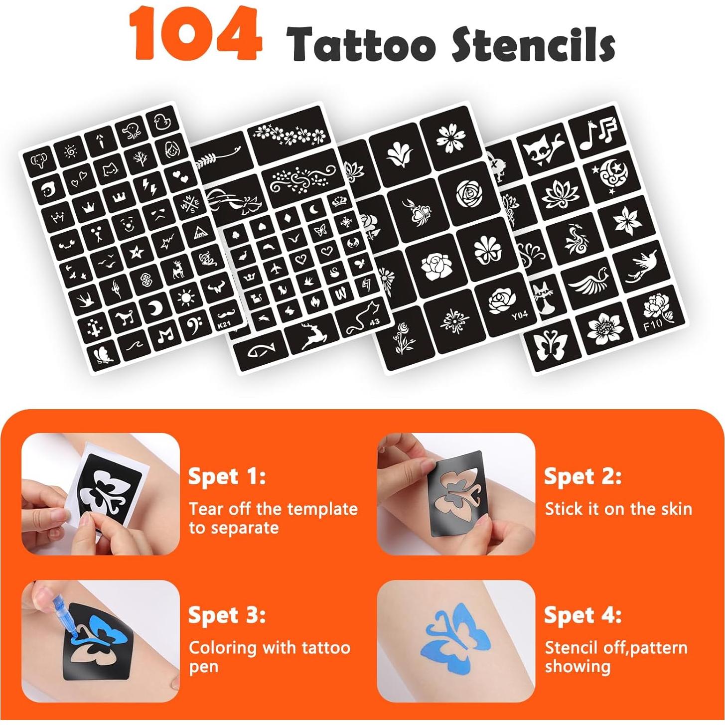 Kit de Marcadores de Tatuajes Temporales STIGMA - 12 Colores