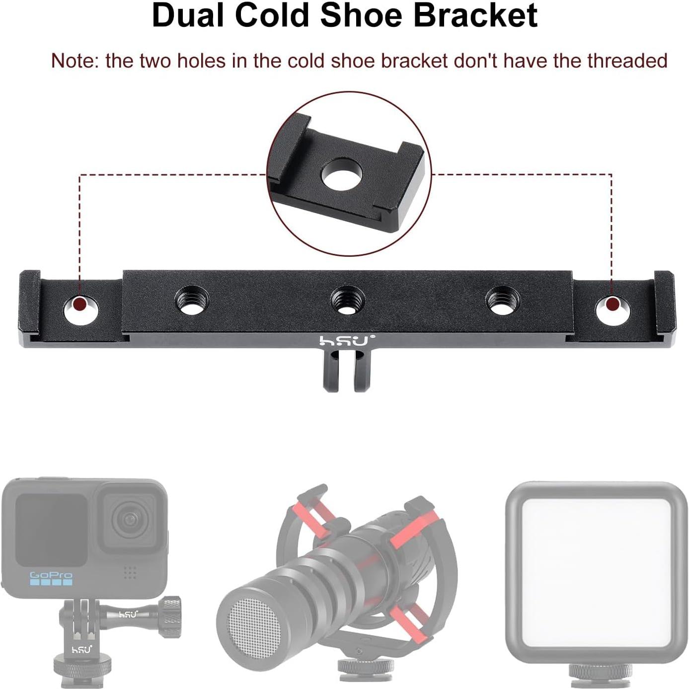 Adaptador Doble Twin de Aluminio HSU para Cámaras de Acción