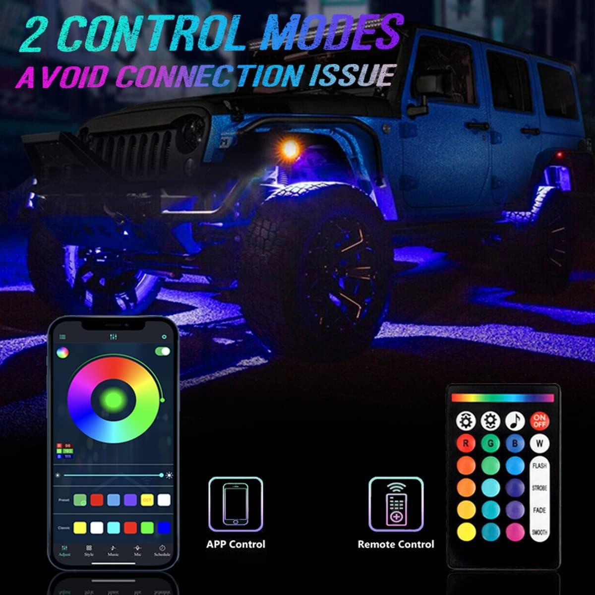 Luces LED RGB 6 Pods EJ's SUPER CAR, Impermeables IP68