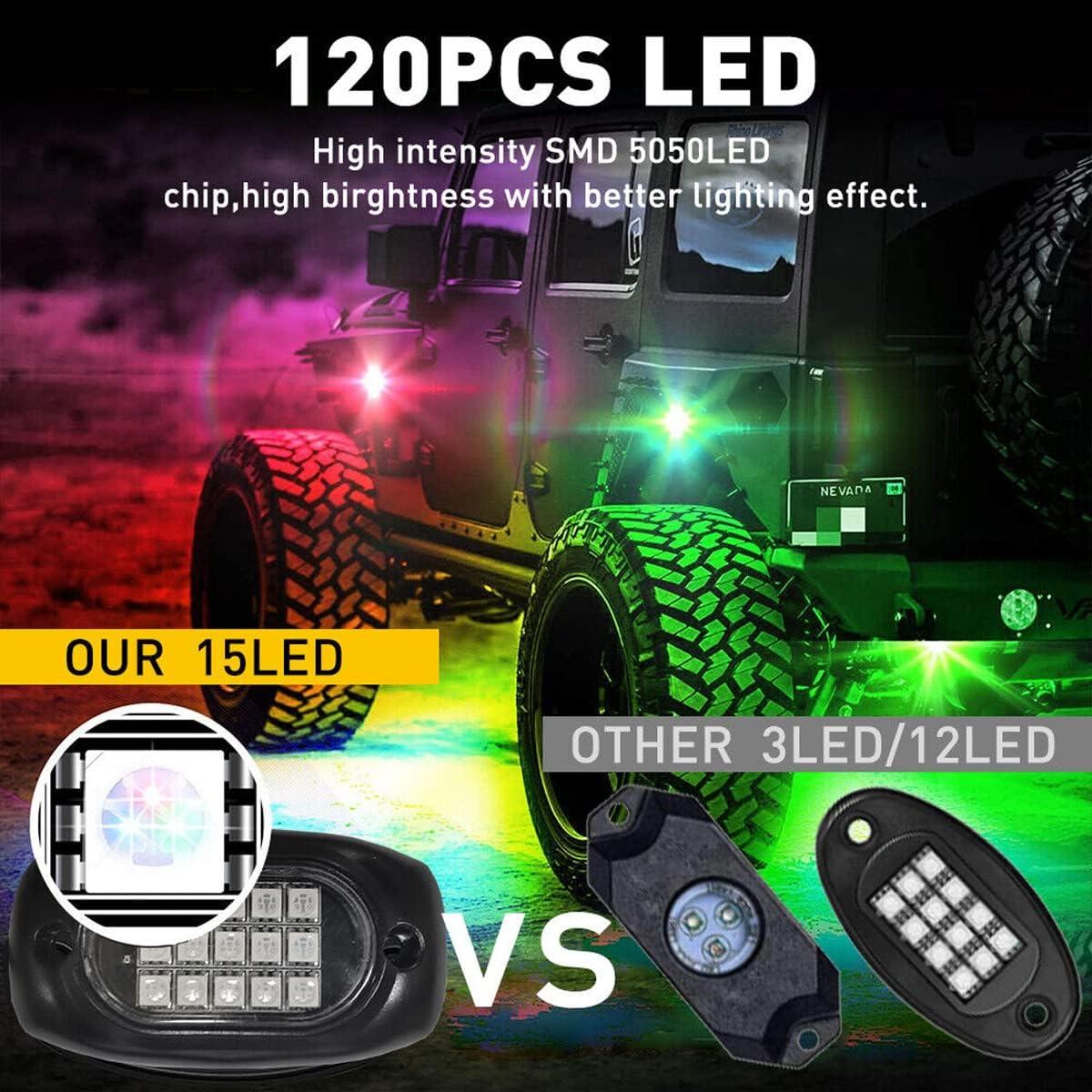 Luces LED RGB 6 Pods EJ's SUPER CAR, Impermeables IP68