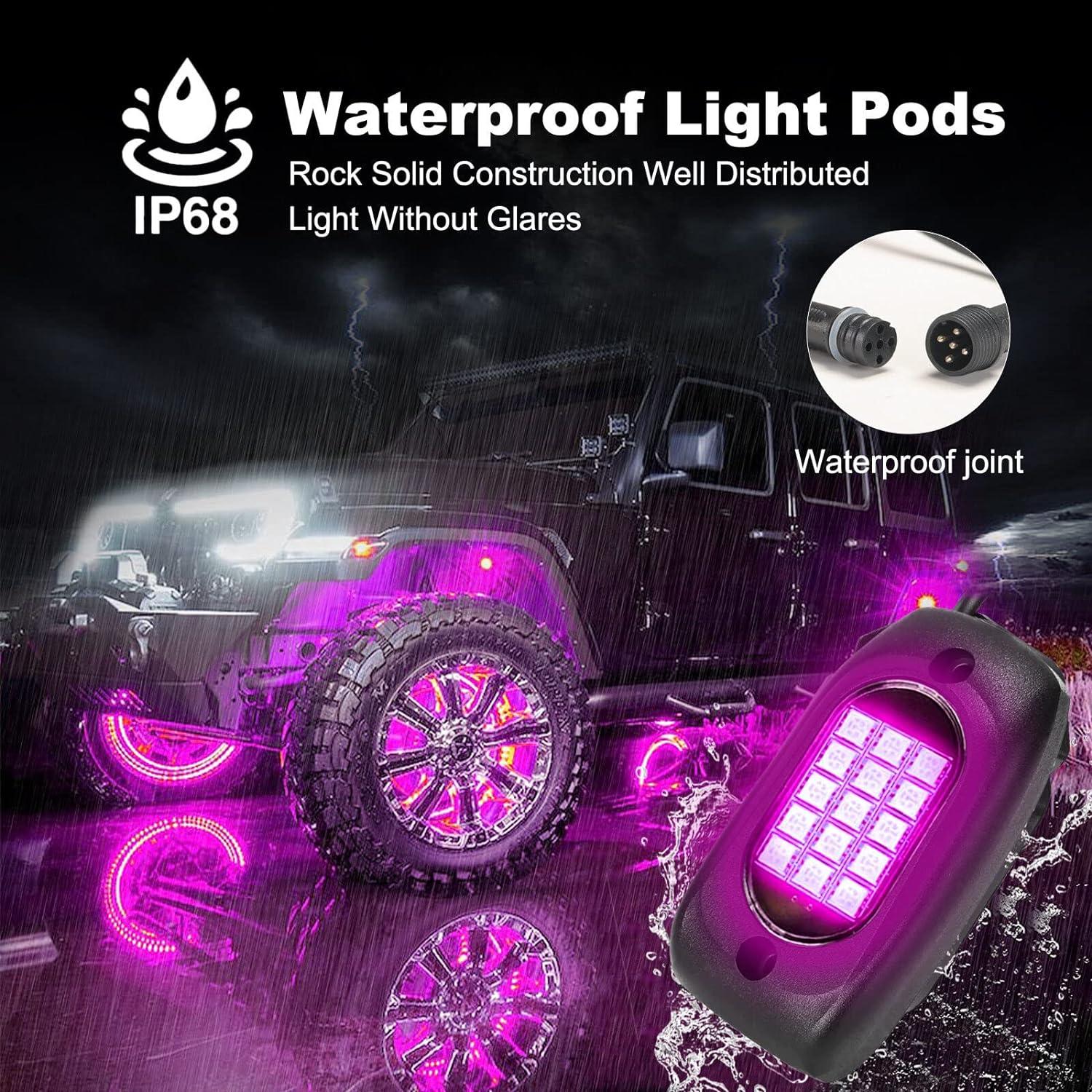 Luces LED RGB 6 Pods EJ's SUPER CAR, Impermeables IP68