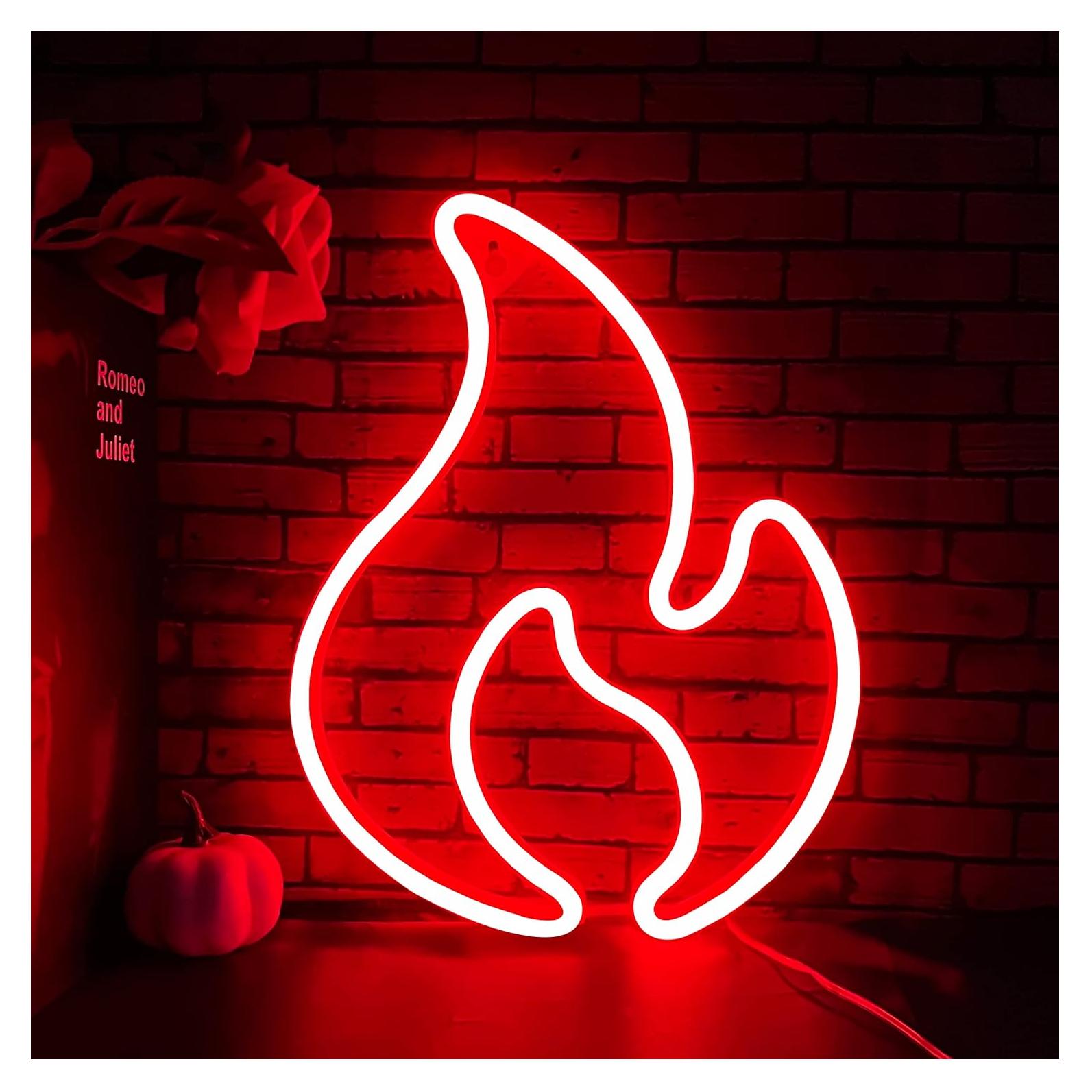 Luz de Neón LED Llama BK-Neon Life 30x23 cm Rojo