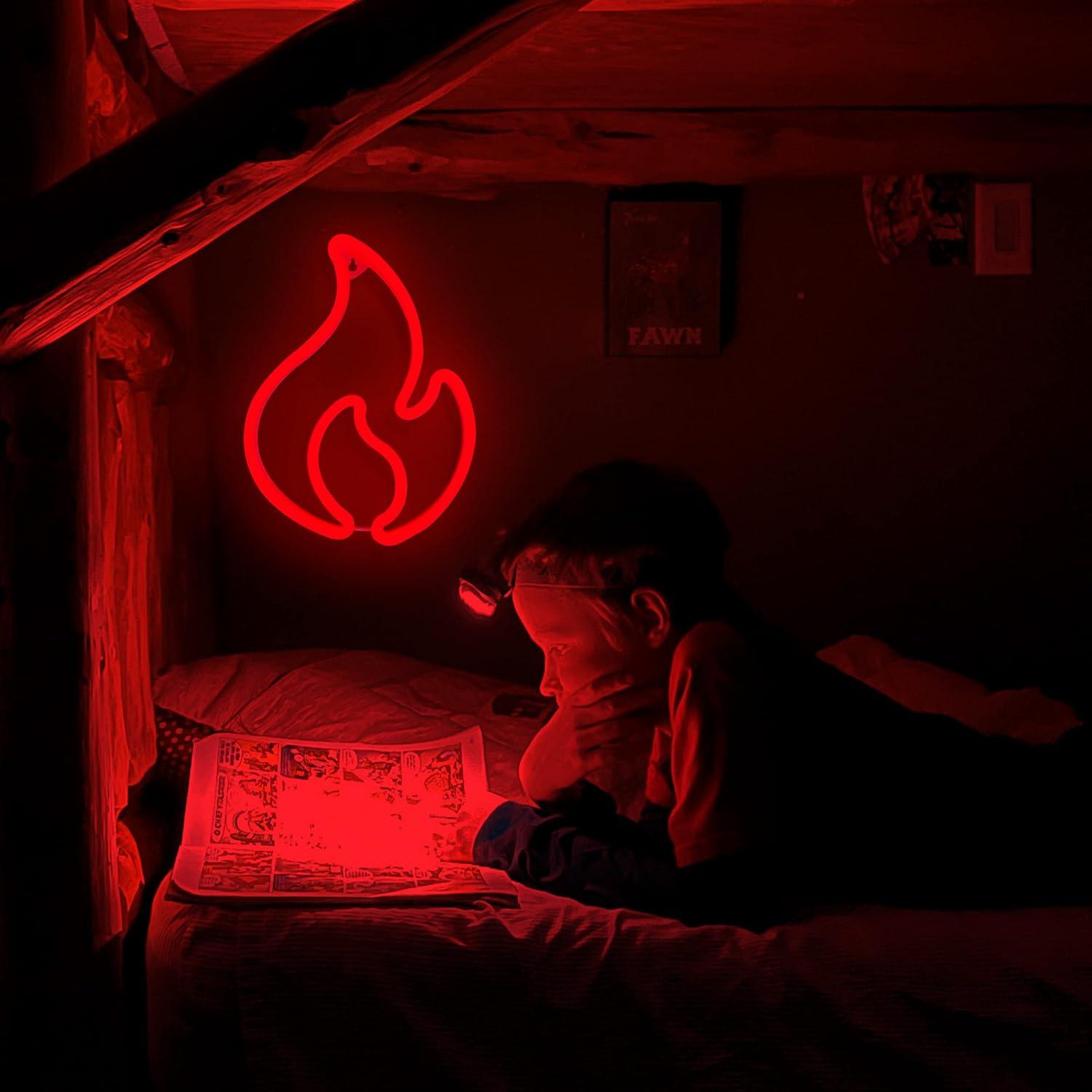 Luz de Neón LED Llama BK-Neon Life 30x23 cm Rojo