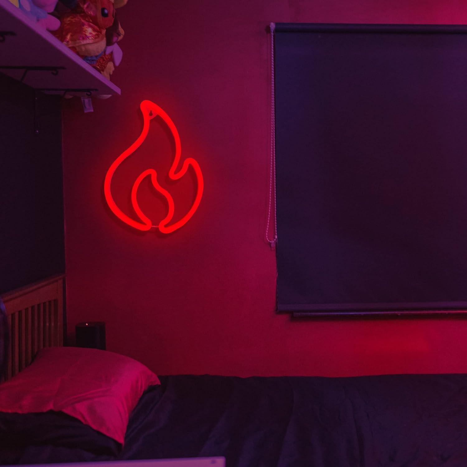 Luz de Neón LED Llama BK-Neon Life 30x23 cm Rojo