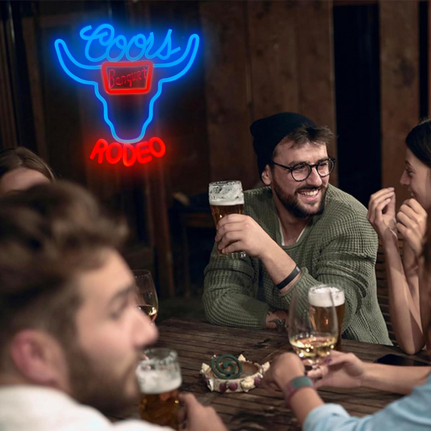 Luz de Neón Regulable JooeTuu Cerveza Azul 31.5x32.3cm