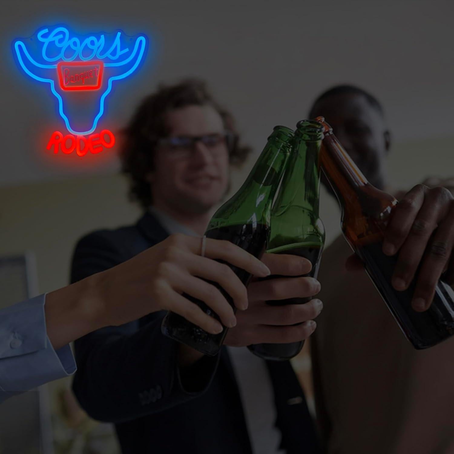 Luz de Neón Regulable JooeTuu Cerveza Azul 31.5x32.3cm