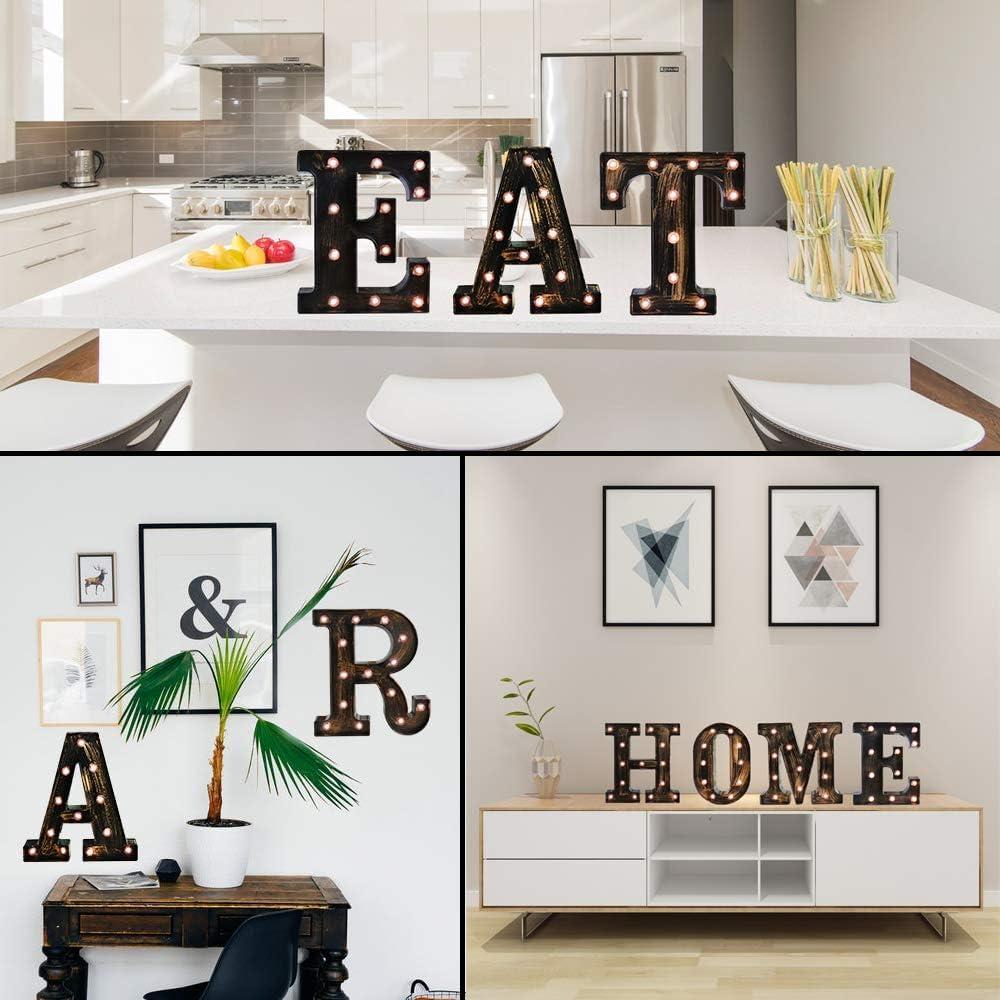 Letra Iluminada OYCBUZO Estilo Vintage Industrial 22.6 cm