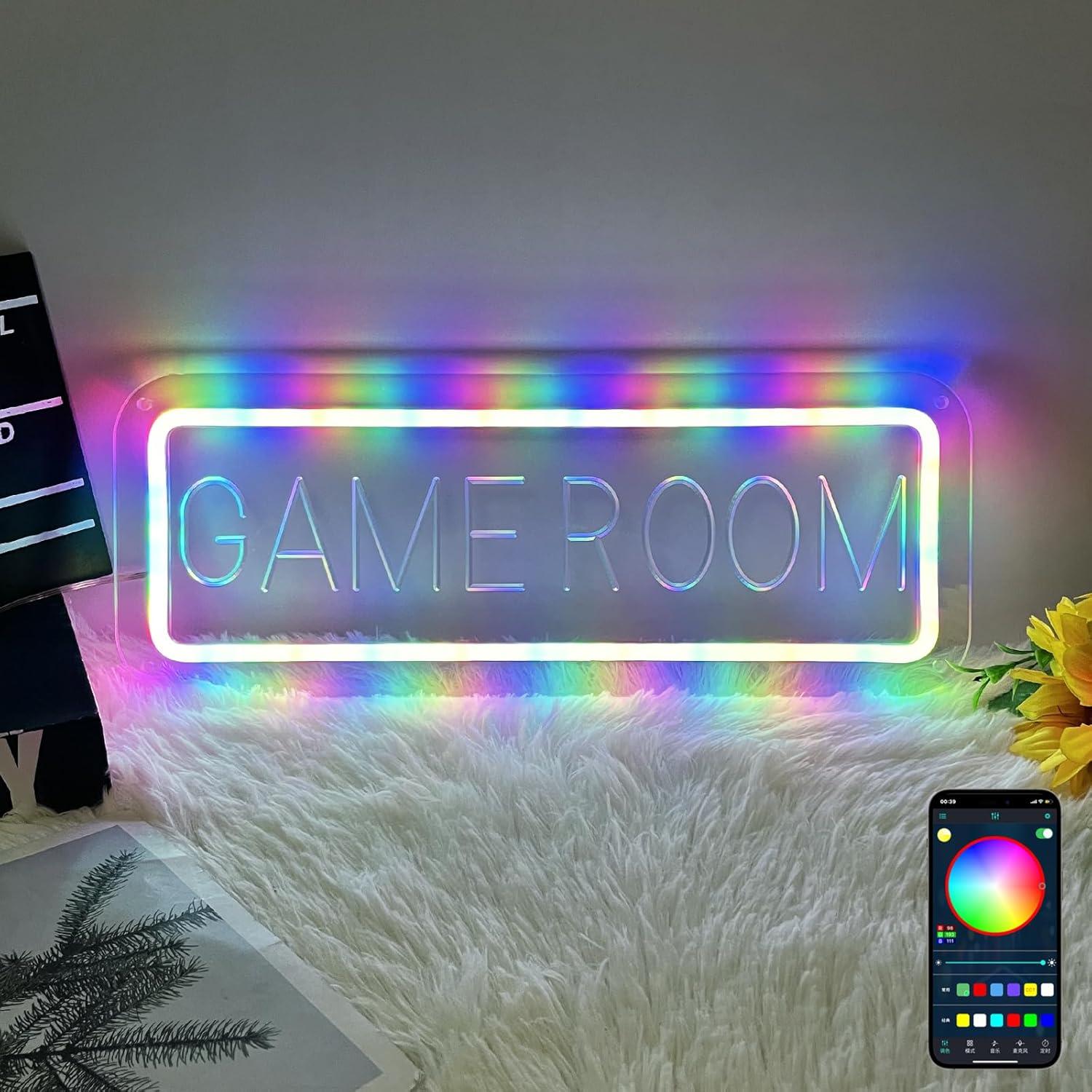 Cartel Neon LED Brochao Sala de Juegos Colorido 39.9x15cm