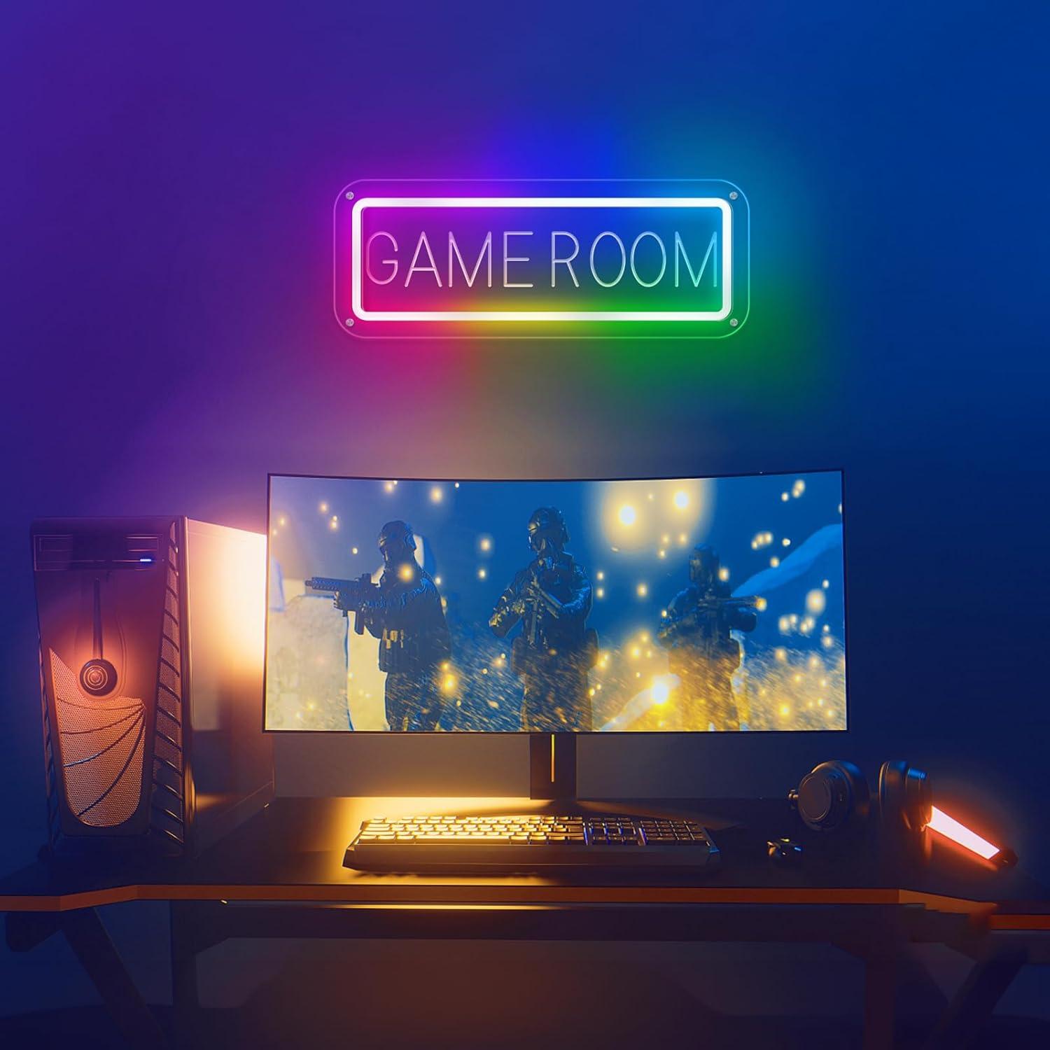 Cartel Neon LED Brochao Sala de Juegos Colorido 39.9x15cm