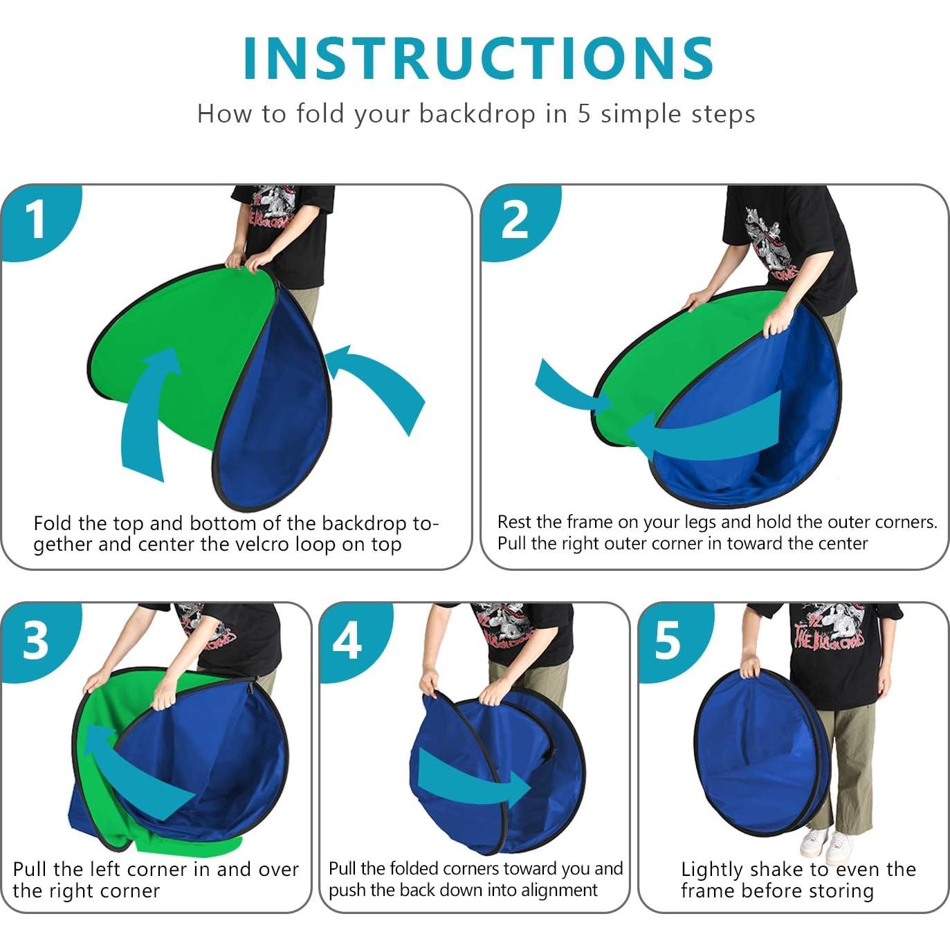 Fondo Chromakey Plegable Neewer 2-en-1 Verde Azul 150x200cm