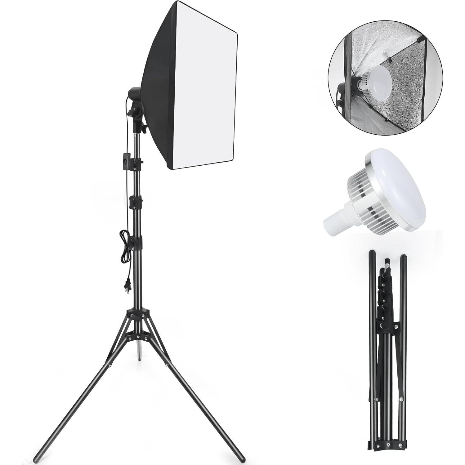 Kit de Iluminación Softbox LED 5500K LDGHO 40.64x40.64cm