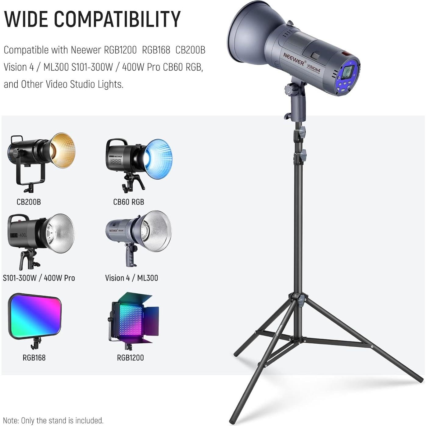 Soporte de Luz NEEWER ST-200 Aluminio 87-200cm 10kg