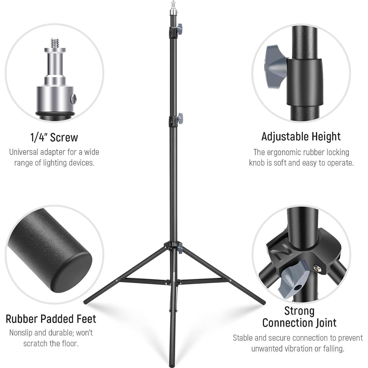 Soporte de Luz NEEWER ST-200 Aluminio 87-200cm 10kg