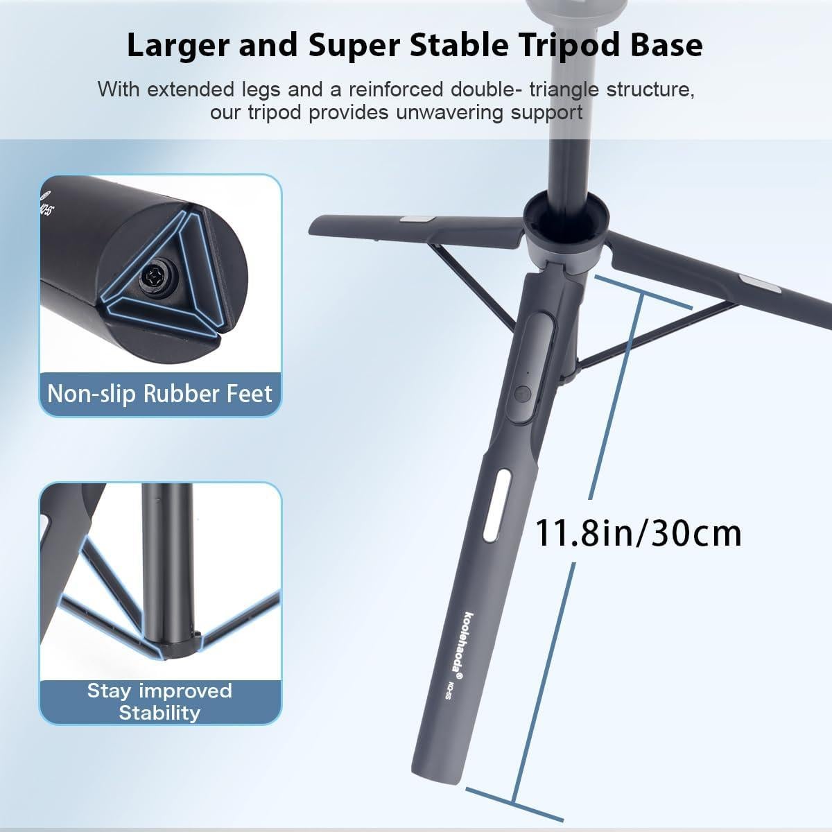Bastón de Selfie Magnético Koolehaoda 163cm con Trípode