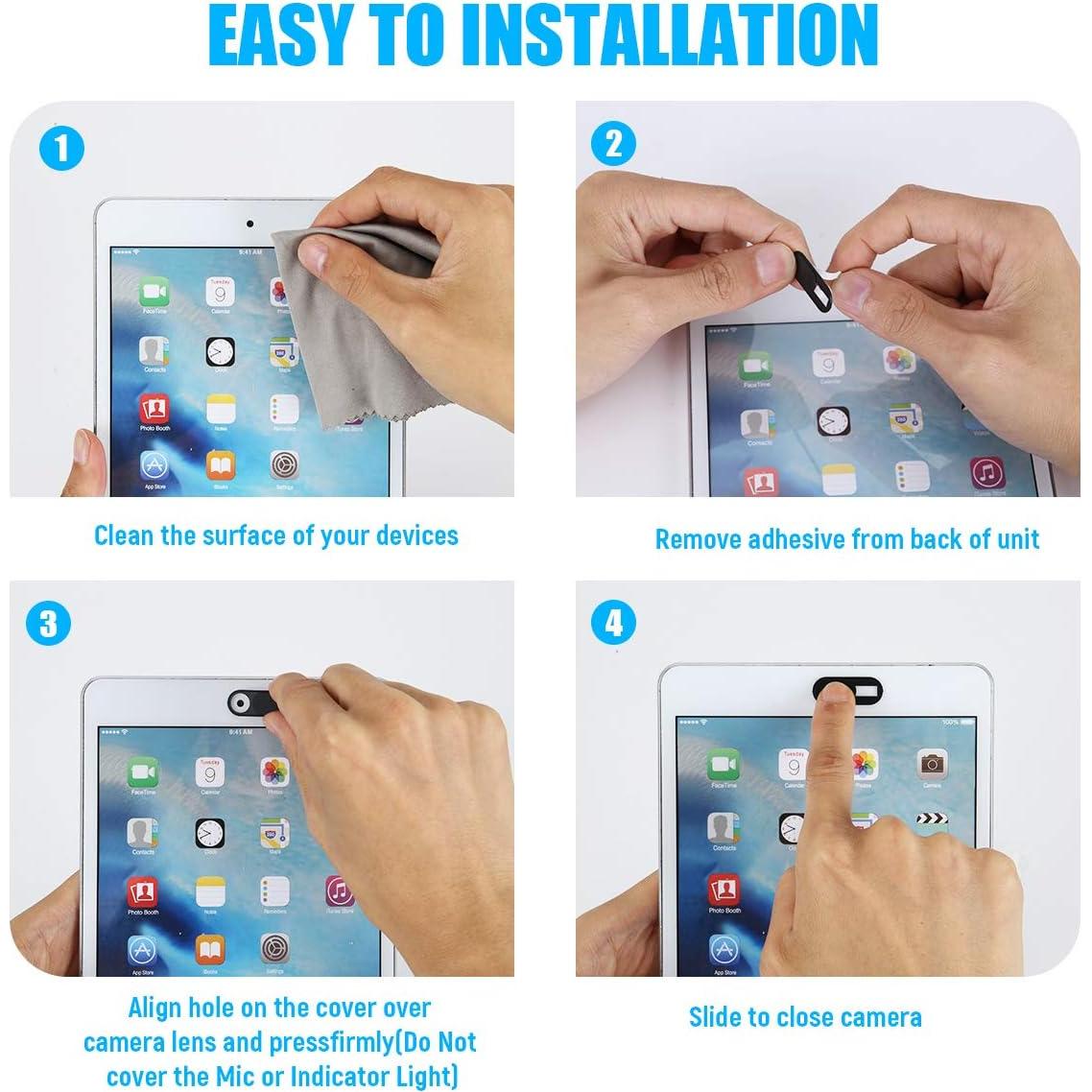 Cubierta de Cámara Deslizante HKDGYHON Negra - 3 Paquete