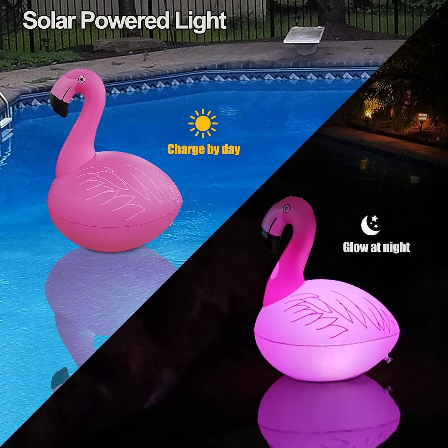 Luces Flotantes de Piscina Rukars Flamenco Solares 1 Unidad