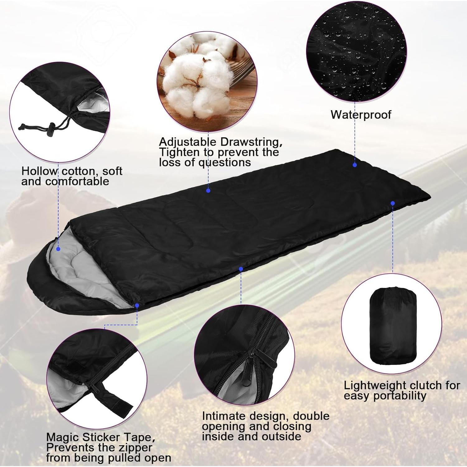 Sacos de Dormir Macarrie UR2268 - 6 Piezas Impermeables 4 Estaciones