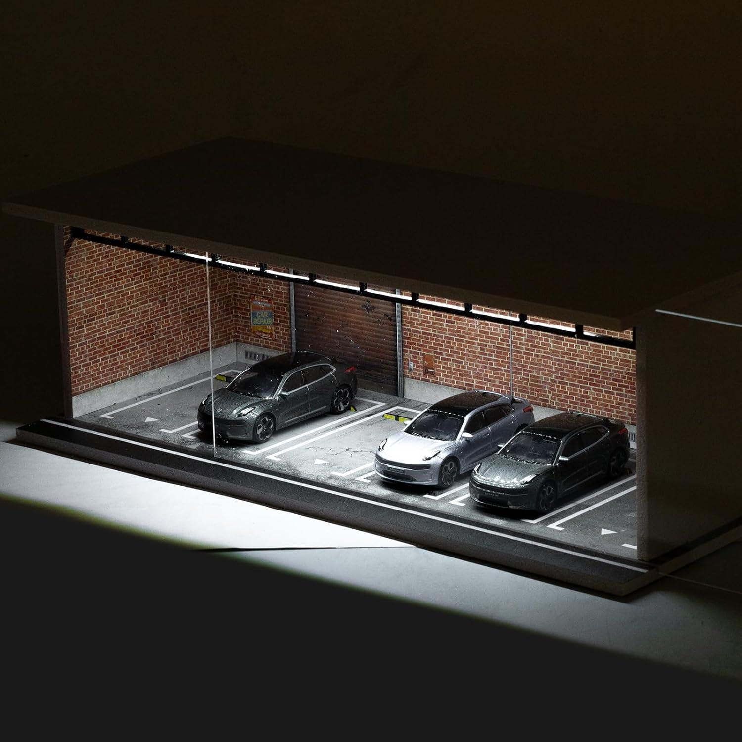 Caja de exhibición Gtcwmx para coches 1:64 con LED