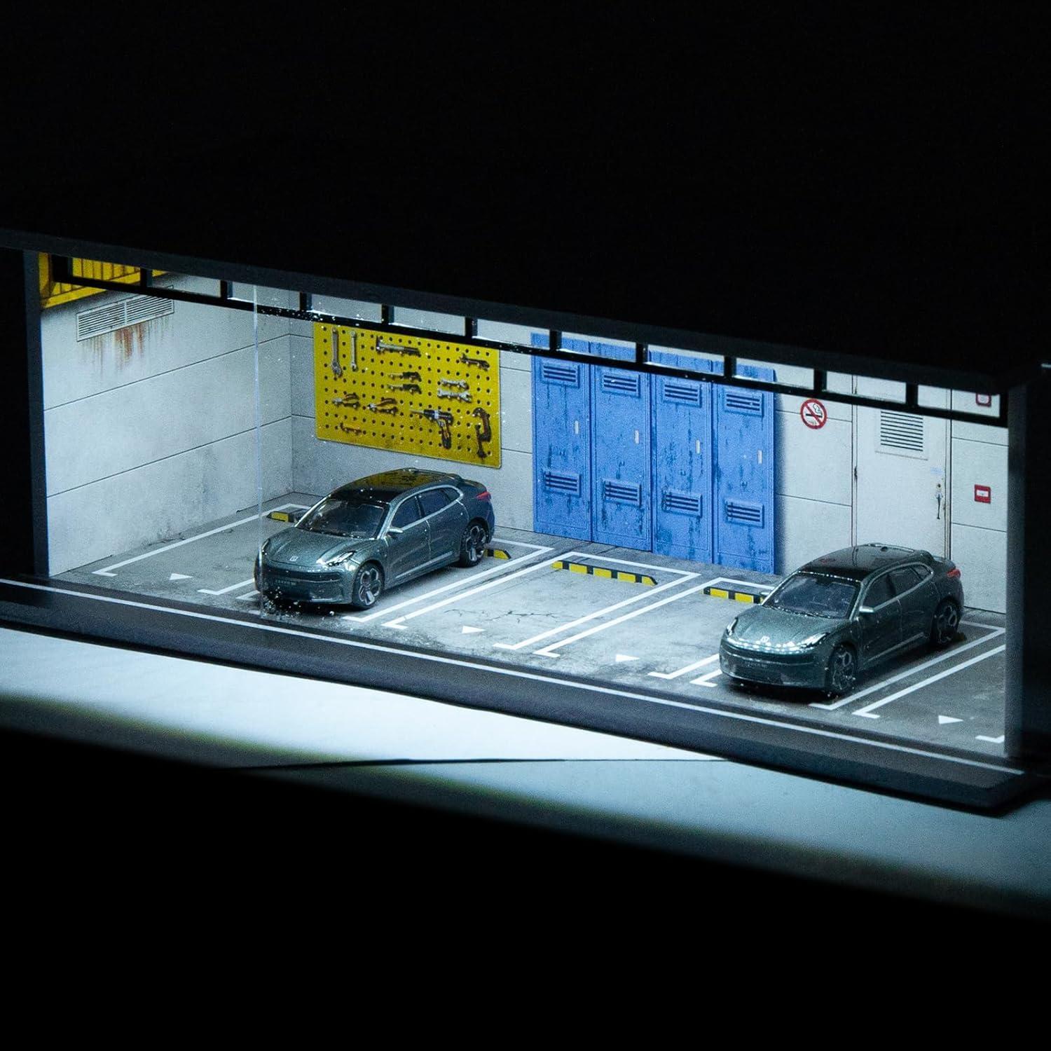 Caja de exhibición Gtcwmx para coches 1:64 con LED