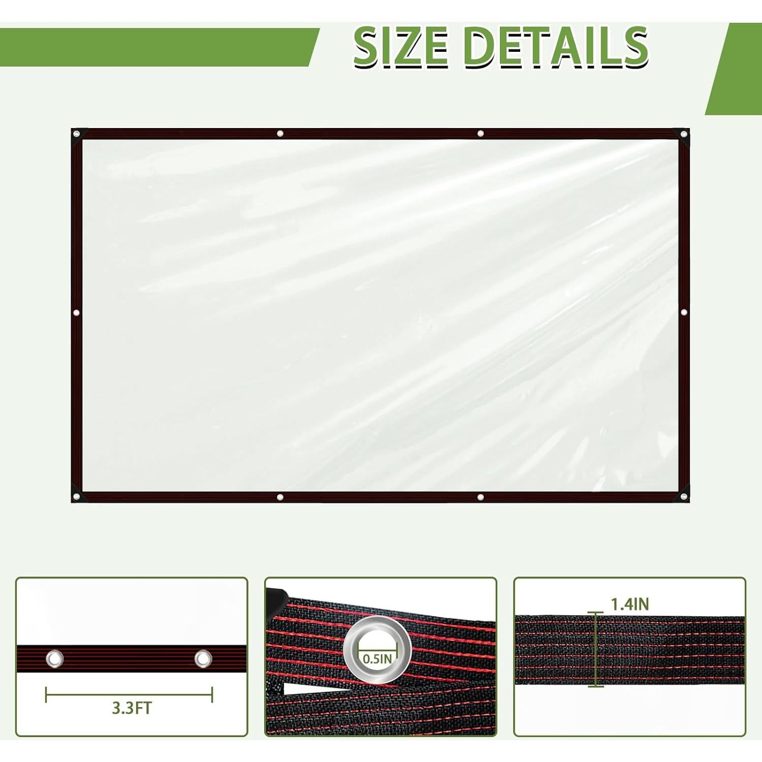 Lona Transparente Impermeable Cenhadam 1.22x1.83m Multiusos