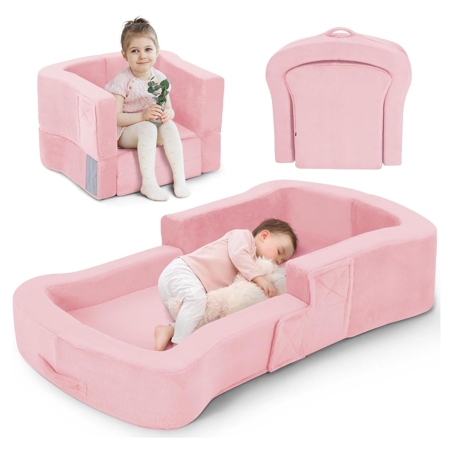 Cama de Viaje Plegable Whiffee Rosa para Niños Pequeños 118x60cm