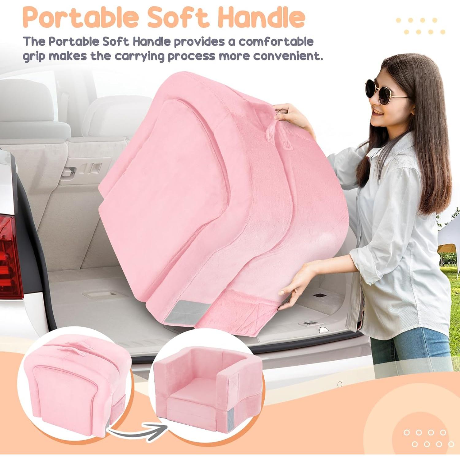 Cama de Viaje Plegable Whiffee Rosa para Niños Pequeños 118x60cm