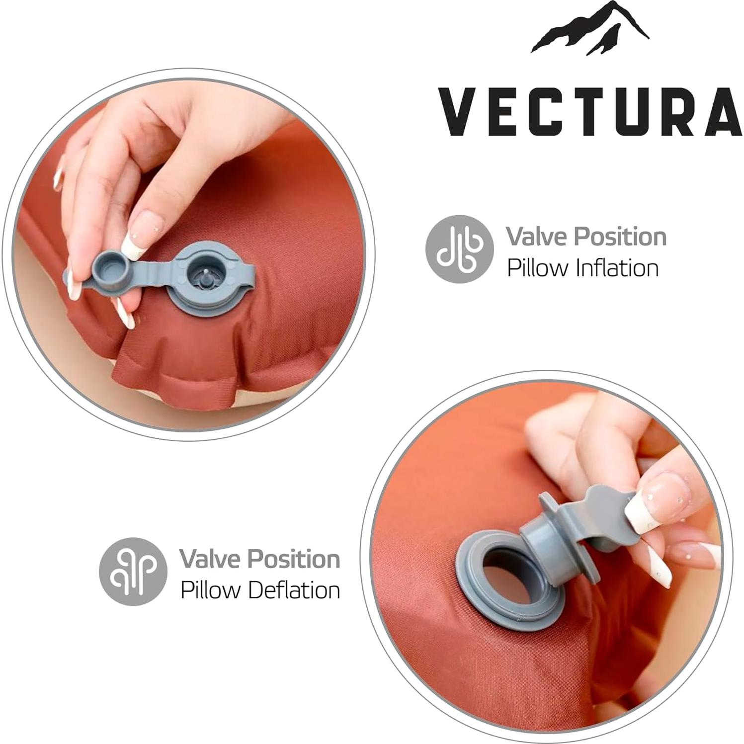 Almohada de Camping Autoinflable Vectura Beige 46x30 cm