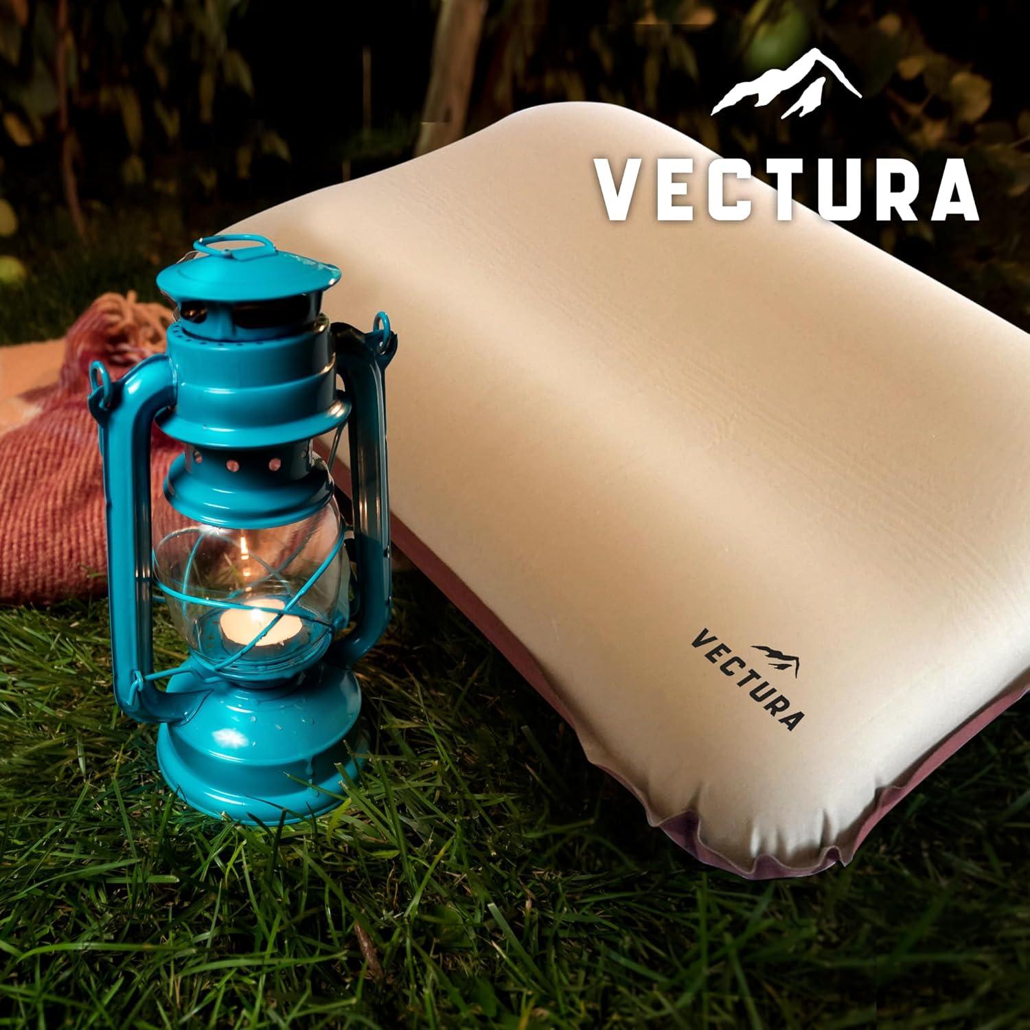 Almohada de Camping Autoinflable Vectura Beige 46x30 cm