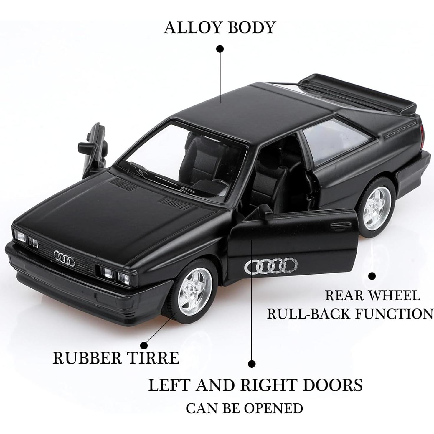 Coche de Juguete Audi Sport Quattro 1/36 Retroceso Negro