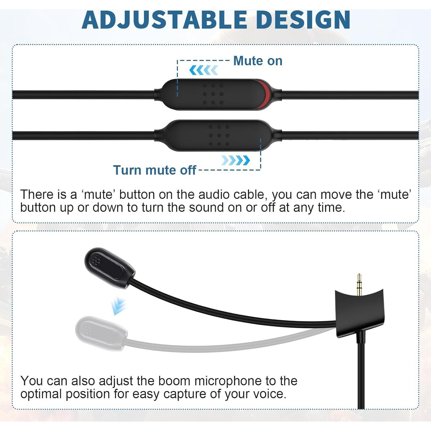 Micrófono Boom Zosvoses para Bose QC35 II - 1.2m, Silencio