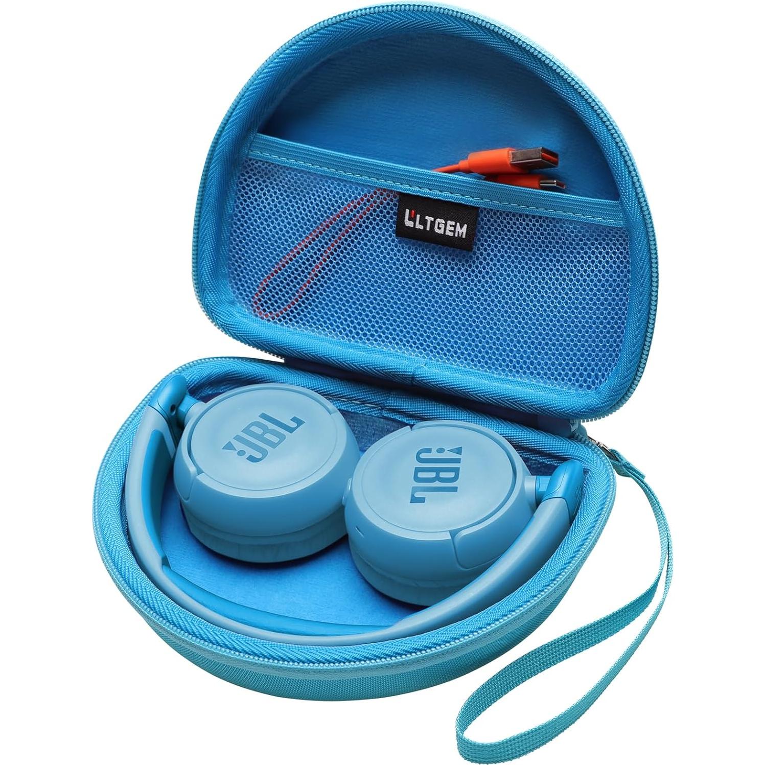 LTGEM Case Compatible with JBL JR 460NC / Junior 470NC / Junior 320BT / JR 310 / Junior 320 / JR 300BT Wireless Over-Ear Noise Cancelling Kids Headphones, Blue(Case Only)