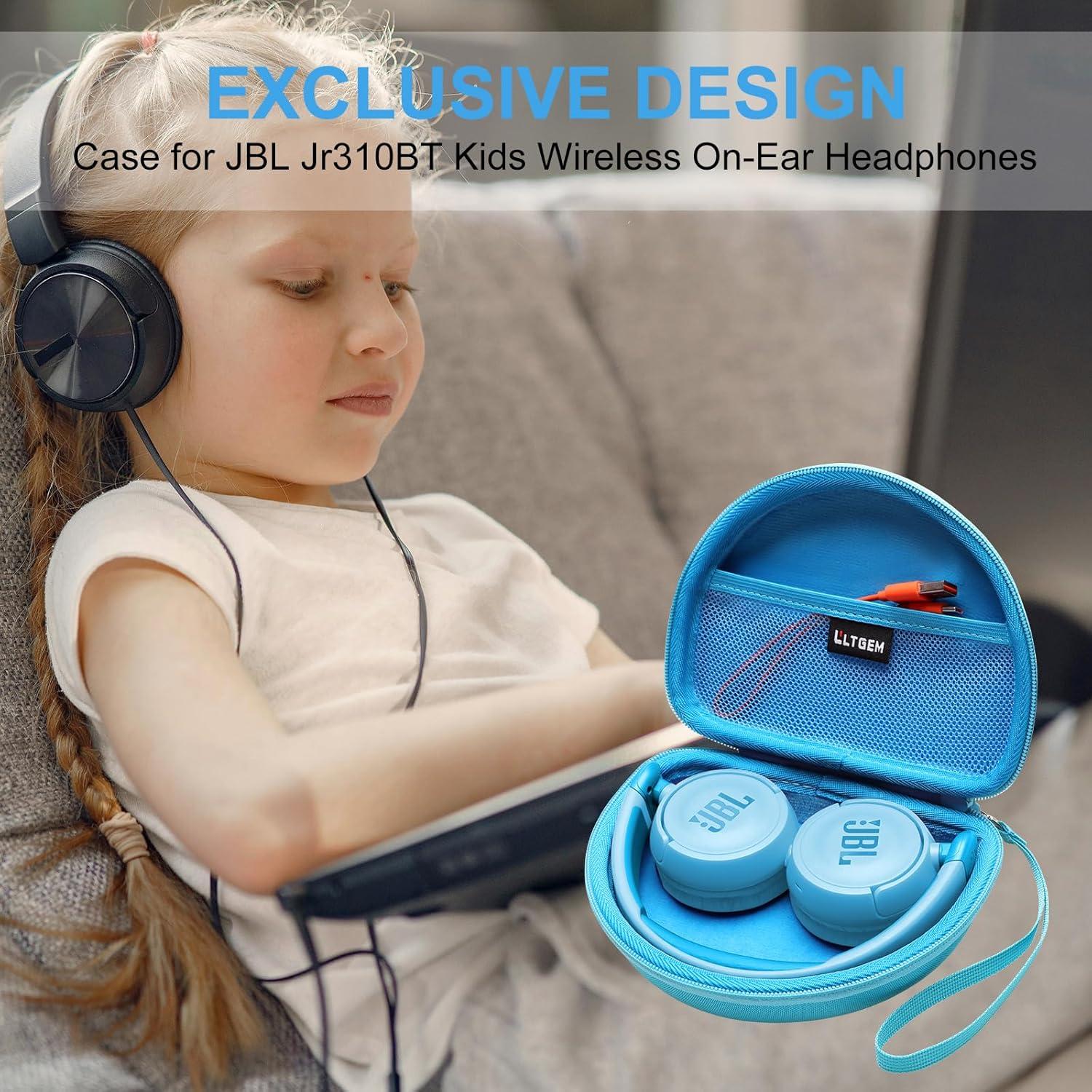 LTGEM Case Compatible with JBL JR 460NC / Junior 470NC / Junior 320BT / JR 310 / Junior 320 / JR 300BT Wireless Over-Ear Noise Cancelling Kids Headphones, Blue(Case Only)