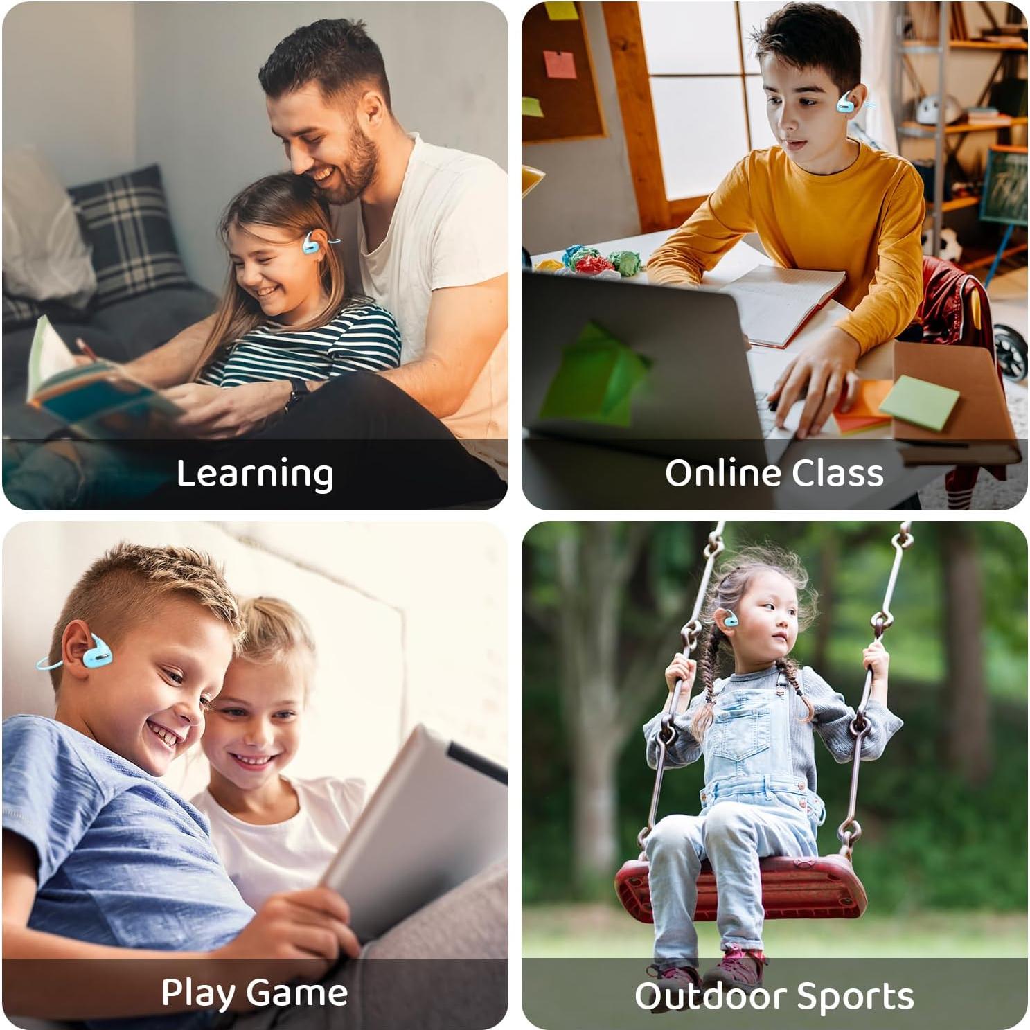 BANIGIPA Kids Headphones, Open Ear Headphones Comfortable for Teens Child Boys Girls, Wireless Bluetooth 5.4 Headset w/Mic for School/Tablet/Travel, 13g Ultra-Light, Protect Hearing, 10H Playtime