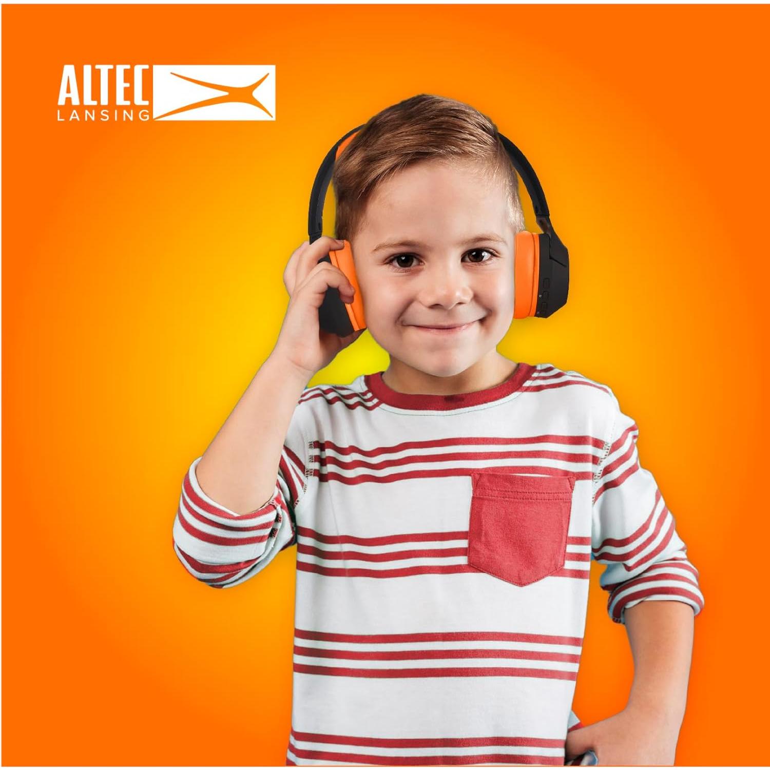 Altec Lansing Kid Safe Noise Cancelling Wireless Headphones 15H Battery, 85dB Volume Limit, Foldable Design Powerful Sound, Active Noise Cancellation Perfect for Kids Ages 7+
