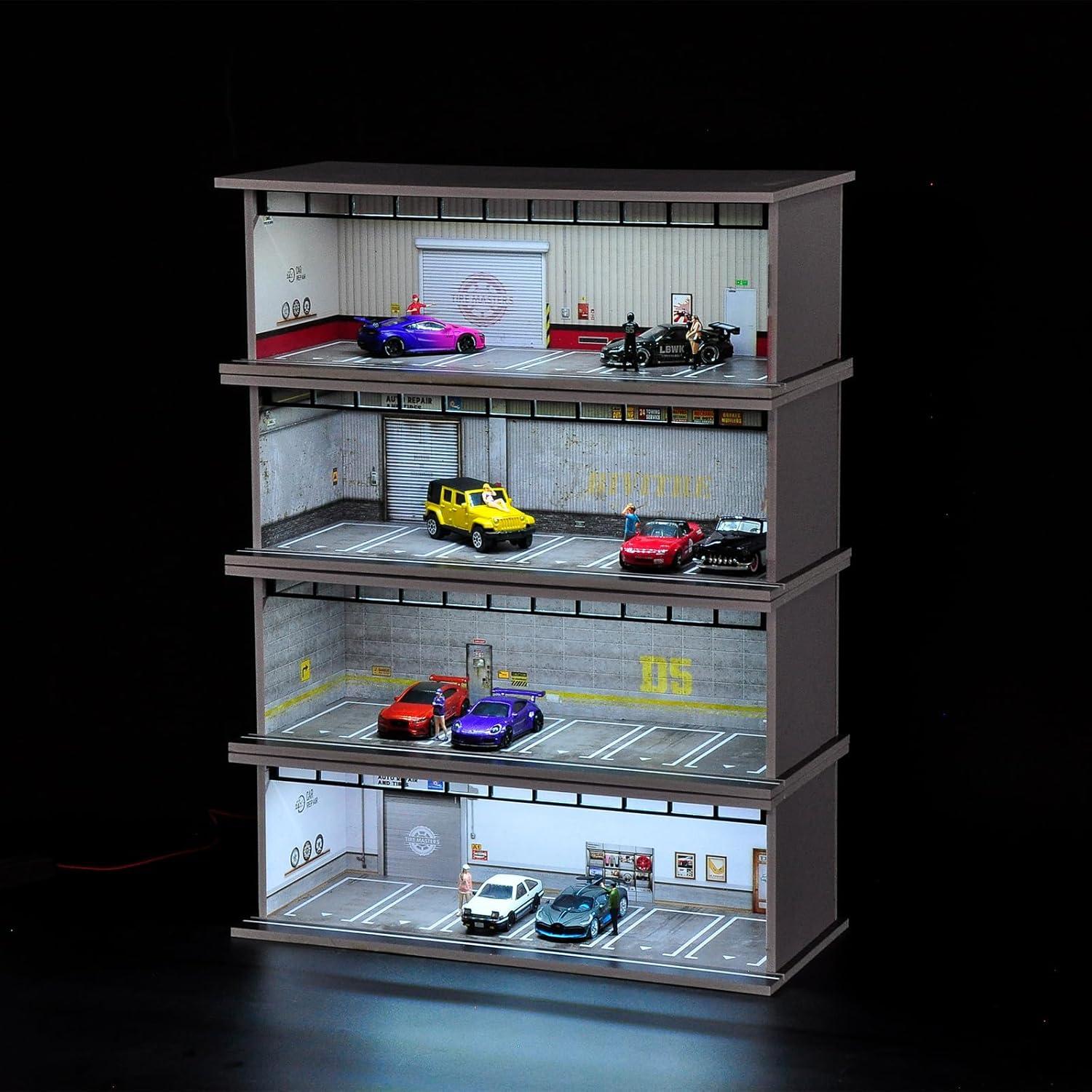Estuche Exhibición Bivitre 1:64 con Luz LED y Acrílico