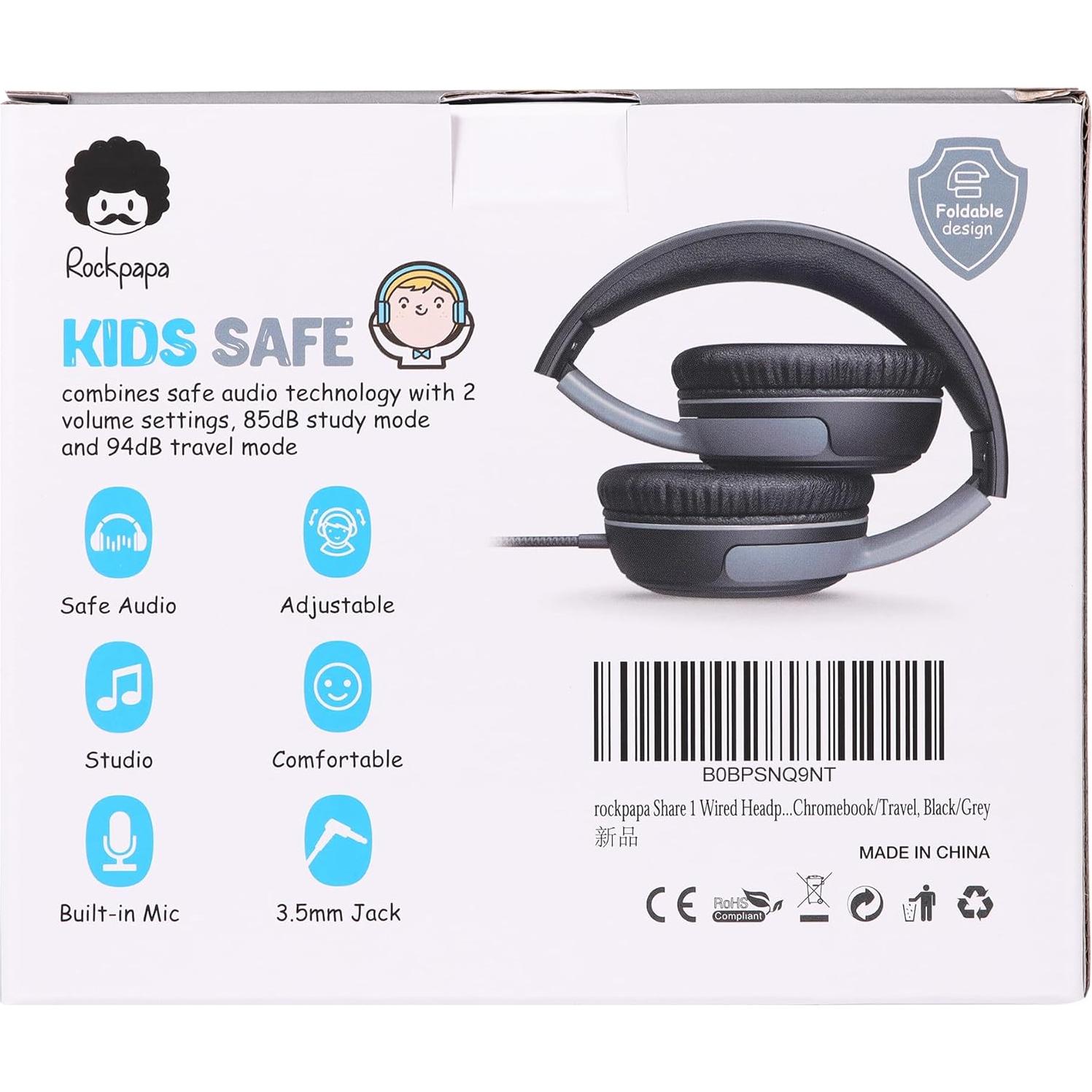 Auriculares Rockpapa Share 1 para Niños con Cable 85dB