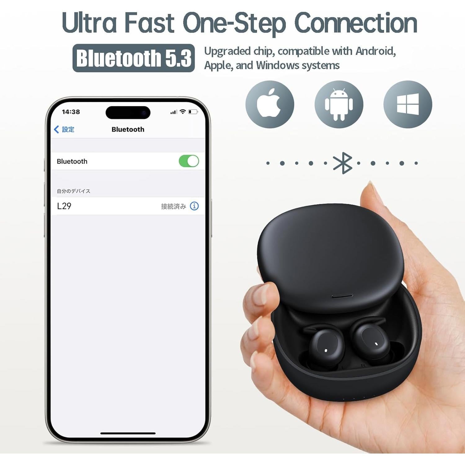 Auriculares Inalámbricos para Dormir Damipow L29, Bluetooth 5.3