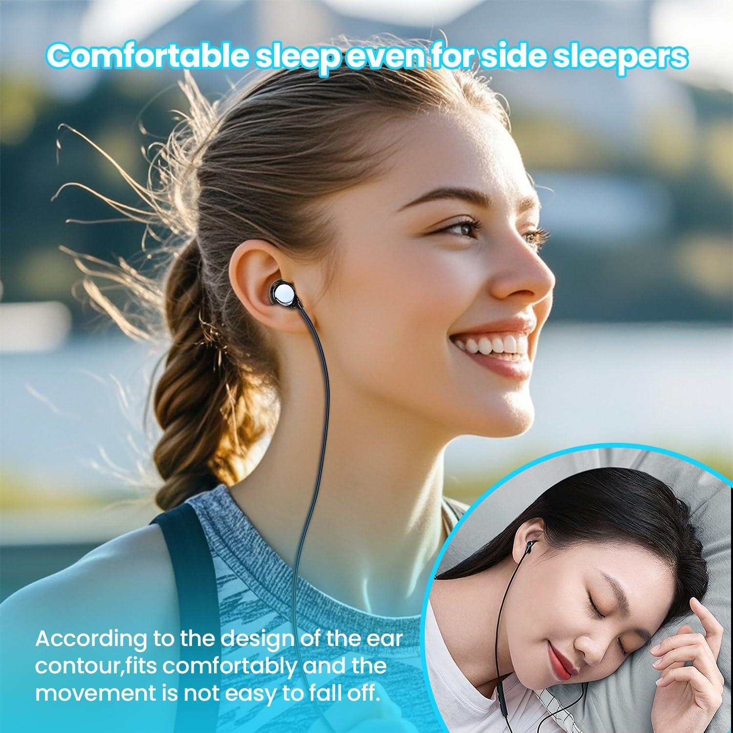 TC01 Ceramic Sleep Earbuds Wired Earphones, Noise Blocking Sleep Headphones, Small Earplugs for Side Sleepers, Snoring, Yoga, Travel, 3-Frequency Ultra Large Diaphragm for Superior Sound Quality