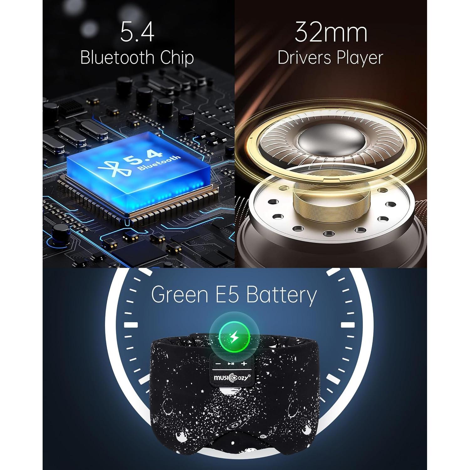 Auriculares para Dormir Bluetooth MUSICOZY con Máscara Ajustable