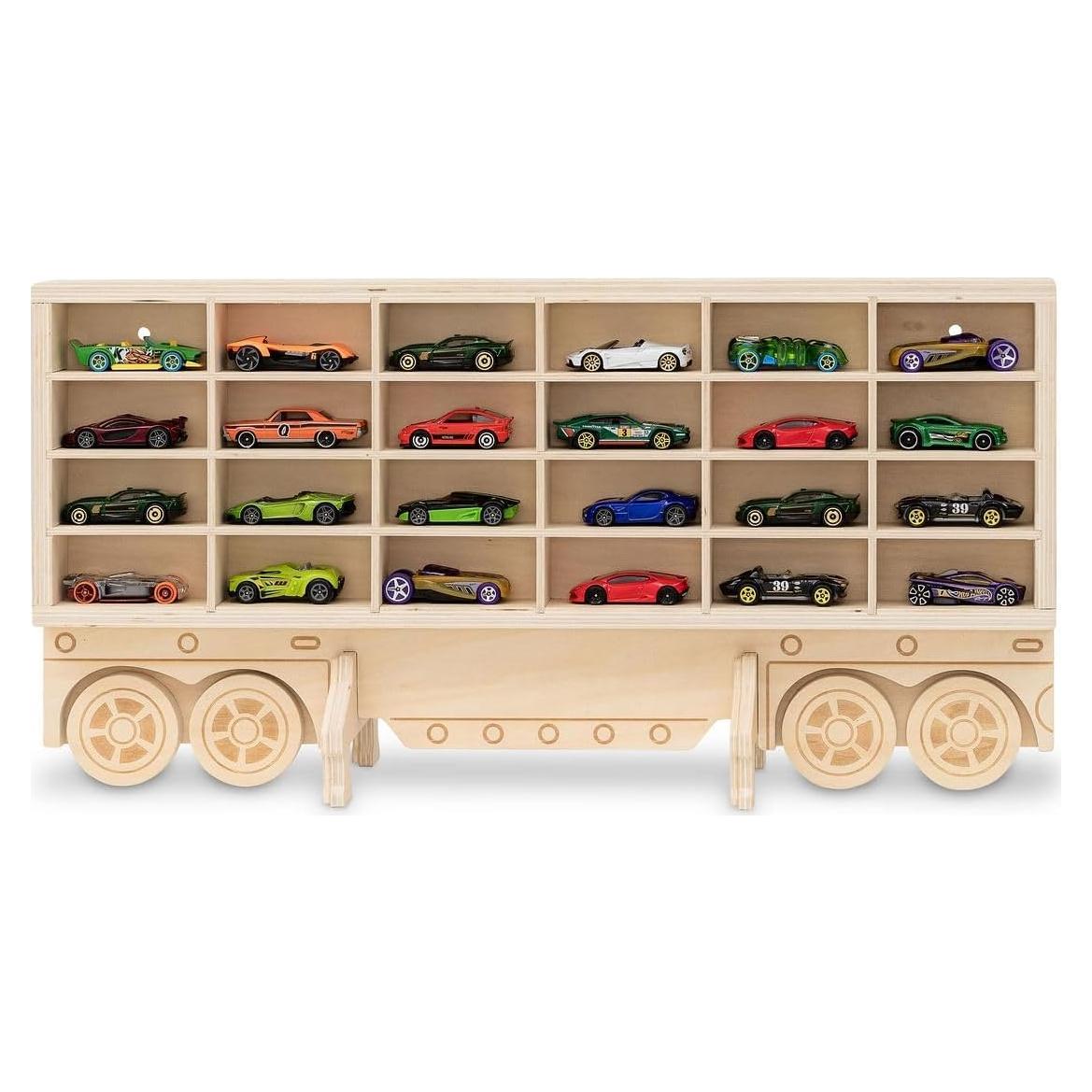Organizador de Autos de Juguete Tidy Treasures - Madera 24 Autos
