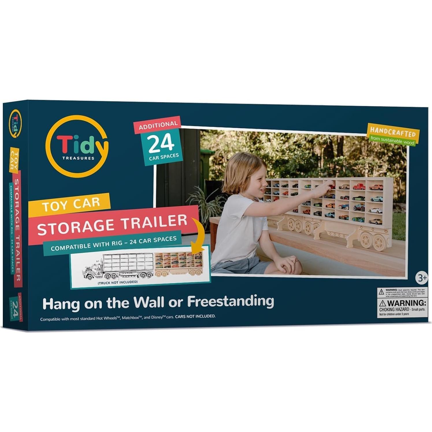 Organizador de Autos de Juguete Tidy Treasures - Madera 24 Autos