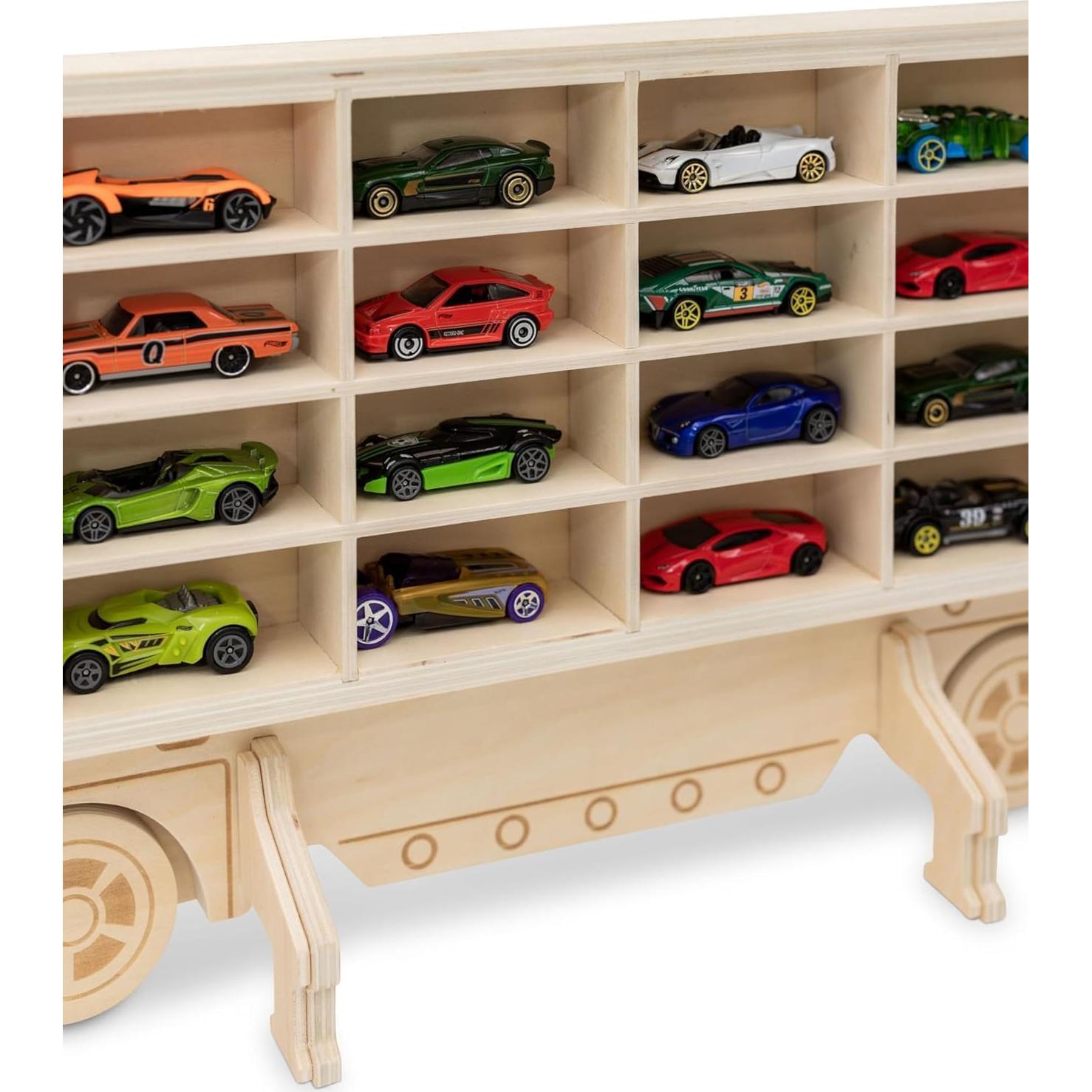 Organizador de Autos de Juguete Tidy Treasures - Madera 24 Autos