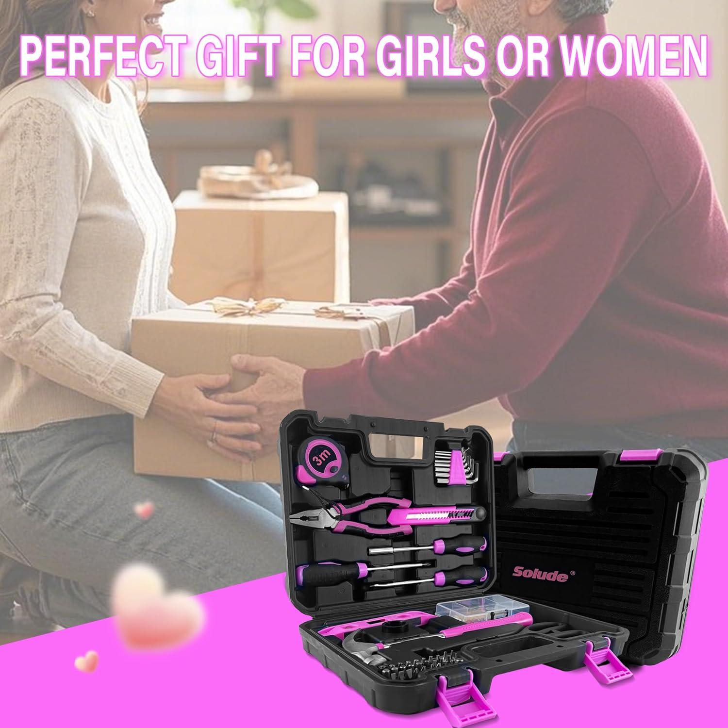 Kit de Herramientas Rosa SOLUDE 102 Piezas con Estuche